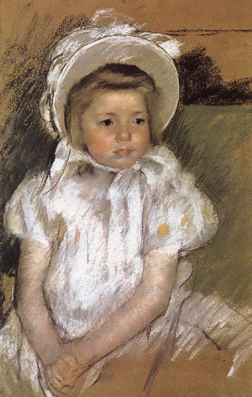 Mary Cassatt the girl wearing the white bonnet oil painting image